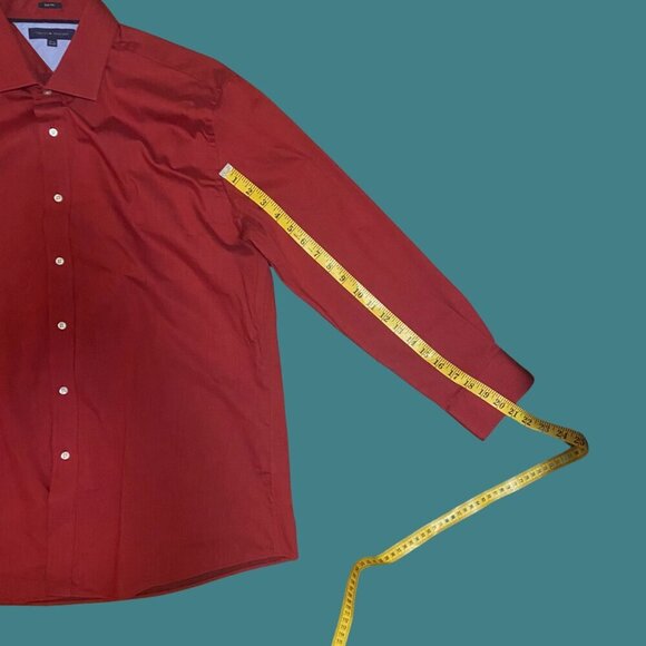 Tommy Hilfiger Slim Fit Red Dress Shirt – 17.5 Neck / 32-33 Sleeve - Picture 4 of 7